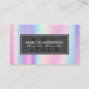 Rainbow Metallic Classic Two Initial Monogram Appointment Card
