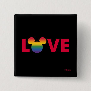 Rainbow Mickey Icon LOVE 2 Inch Square Button