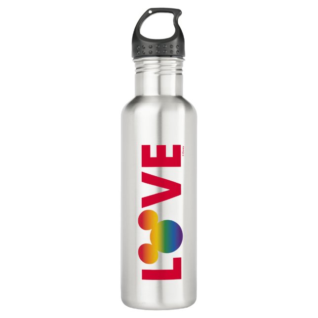 Rainbow Mickey Icon LOVE 710 Ml Water Bottle (Front)