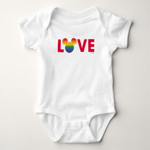 Rainbow Mickey Icon LOVE Baby Bodysuit
