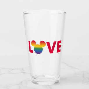 Rainbow Mickey Icon LOVE Glass