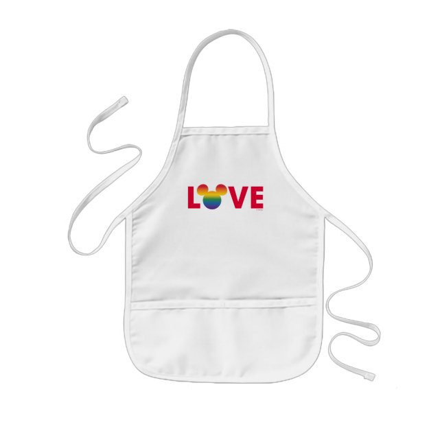 Rainbow Mickey Icon LOVE Kids Apron (Front)