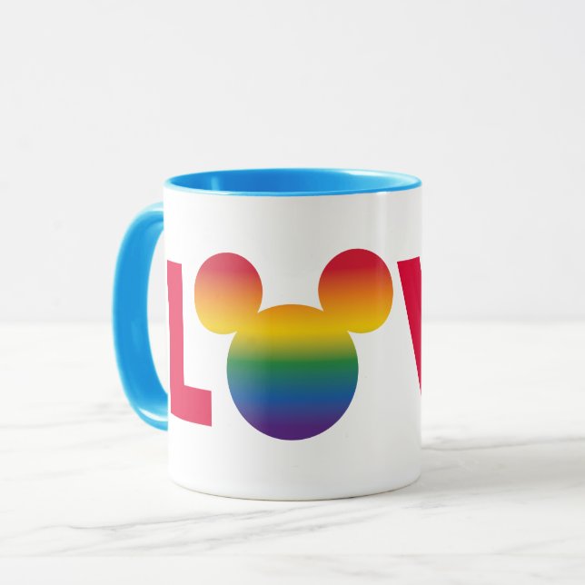 Rainbow Mickey Icon LOVE Mug (Front Left)
