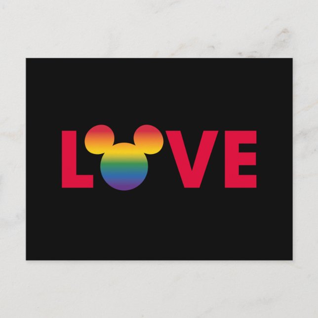 Rainbow Mickey Icon LOVE Postcard (Front)