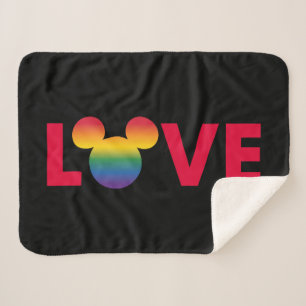 Rainbow Mickey Icon LOVE Sherpa Blanket