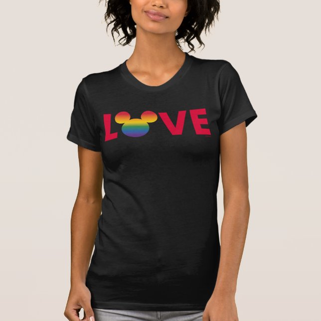 Rainbow Mickey Icon LOVE T-Shirt (Front)