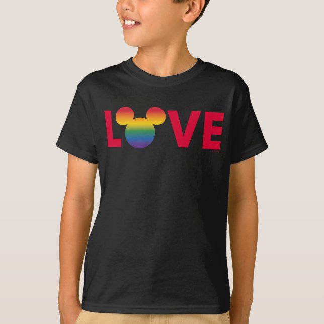 Rainbow Mickey Icon LOVE T-Shirt (Front)