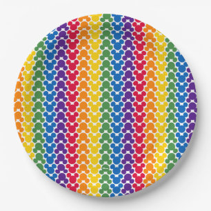 Rainbow Mickey Icon Pattern Paper Plate