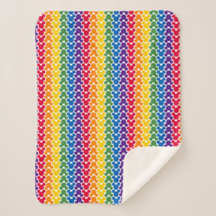 Rainbow Mickey Icon Pattern Sherpa Blanket