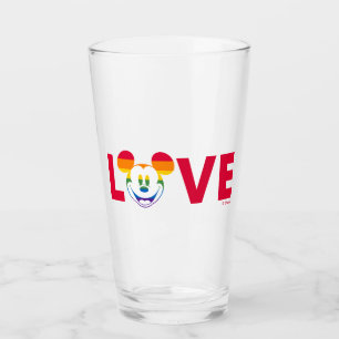 Rainbow Mickey LOVE Glass