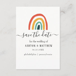 Rainbow,minimal,wedding,coloured Enclosure Card