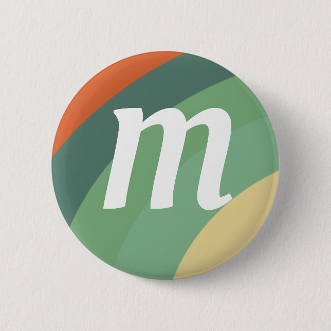 Rainbow Minimalist Stripes Handmade  2 Inch Round Button (Front)