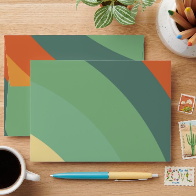 Rainbow Minimalist Stripes Handmade  Envelope (Desk)