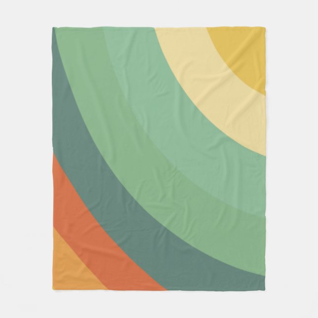 Rainbow Minimalist Stripes Handmade  Fleece Blanket (Front)