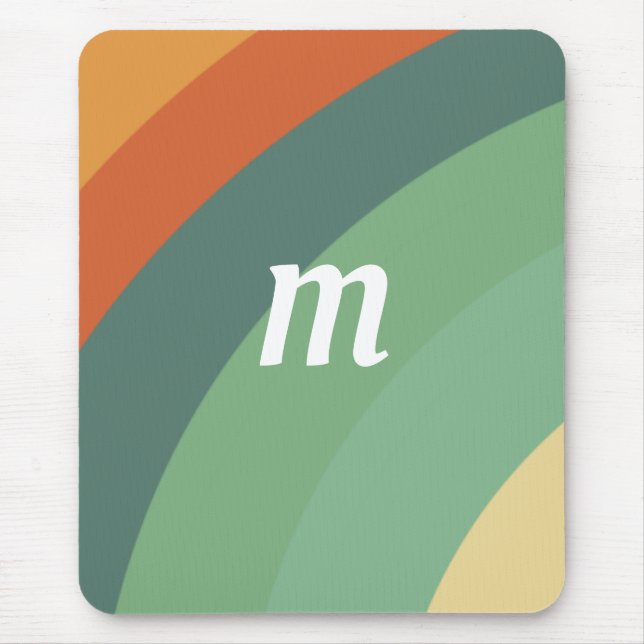 Rainbow Minimalist Stripes Handmade Mouse Pad (Front)
