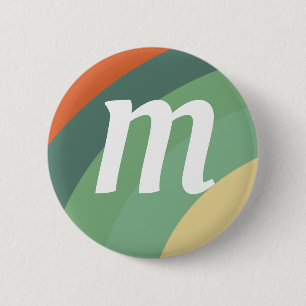 Rainbow Minimalist Stripes Handmade Square  2 Inch Round Button