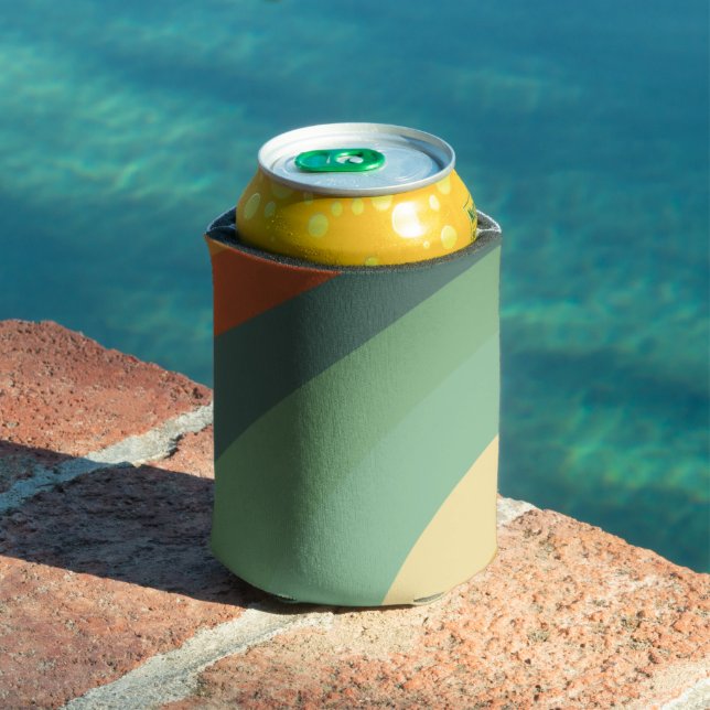 Rainbow Minimalist Stripes Handmade Square  Can Cooler (In Situ Pool)