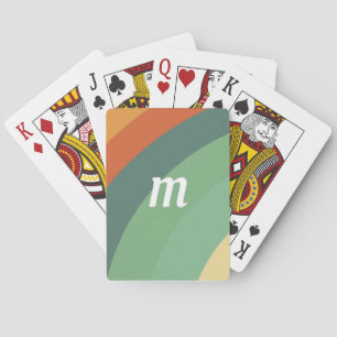 Rainbow Minimalist Stripes Handmade Square  Playing Cards