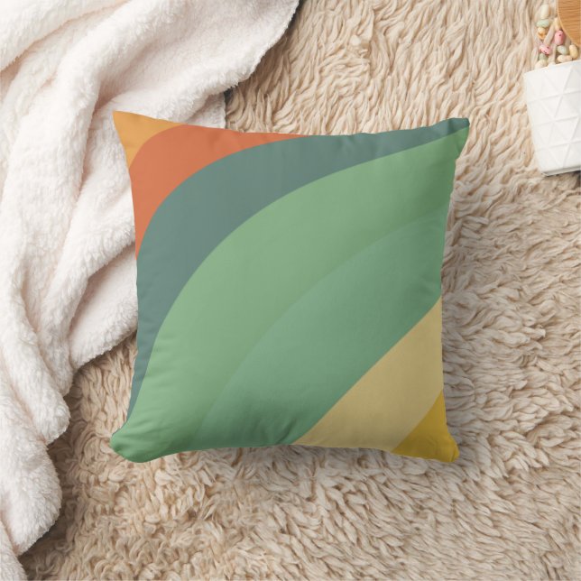 Rainbow Minimalist Stripes Handmade  Throw Pillow (Blanket)