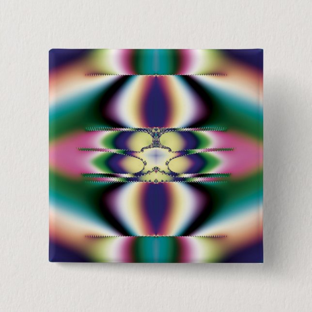 Rainbow Mirrors 2 Inch Square Button (Front)