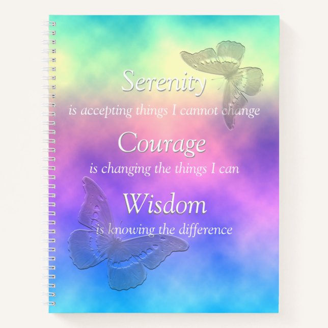 [Rainbow Mist] Butterflies Serenity Prayer Journal (Front)