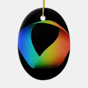 Rainbow Mobius Strip Ceramic Ornament