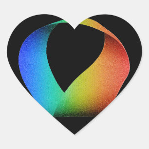 Rainbow Mobius Strip Heart Sticker