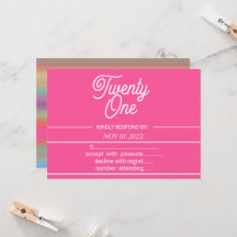Rainbow Modern 21e anniversaire de fête Invitation