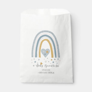 Rainbow Modern Dusty Blue Gold Boy Baby Sprinkle Favour Bag