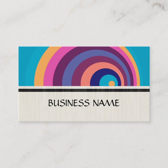 Rainbow Modern Geometric Pattern Business Card (Front)