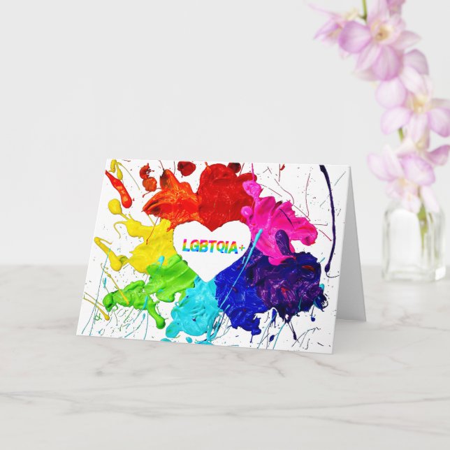 Rainbow Modern Stripe LGBT Card (Orchid)
