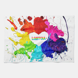 Rainbow Modern Stripe LGBT Kitchen Towel