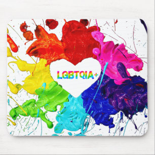 Rainbow Modern Stripe LGBT Mouse Pad