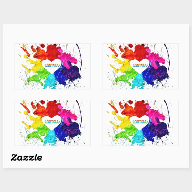 Rainbow Modern Stripe LGBT Sticker (Sheet)