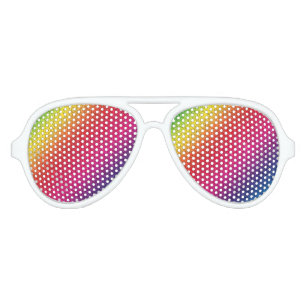 Rainbow Molten Glass Splash Effect Aviator Sunglasses