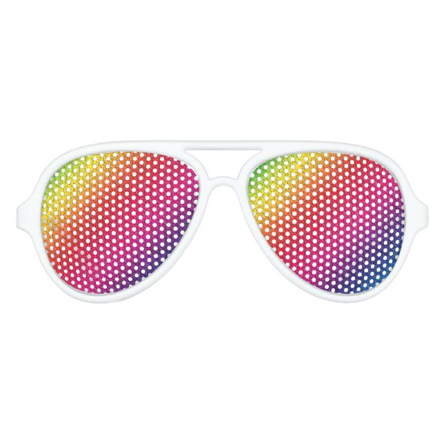 Rainbow Molten Glass Splash Effect Aviator Sunglasses (Front)