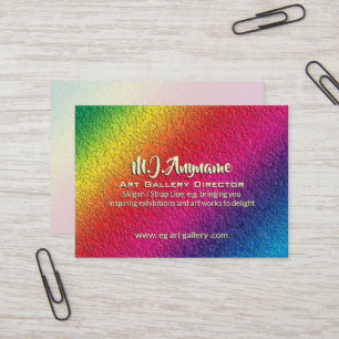 Rainbow Molten Glass Splatter Effect Business Card