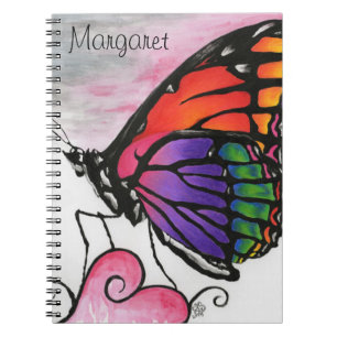 Rainbow Monarch Butterfly Original Fantasy Art Notebook
