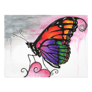 Rainbow Monarch Butterfly Original Fantasy Art Photo Print