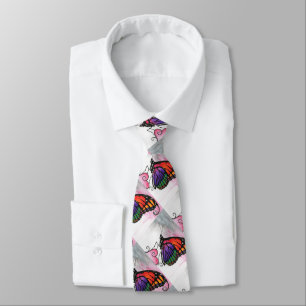 Rainbow Monarch Butterfly Original Fantasy Art Tie
