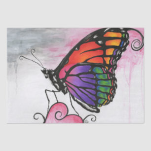 Rainbow Monarch Butterfly Original Fantasy Art Tissue Paper