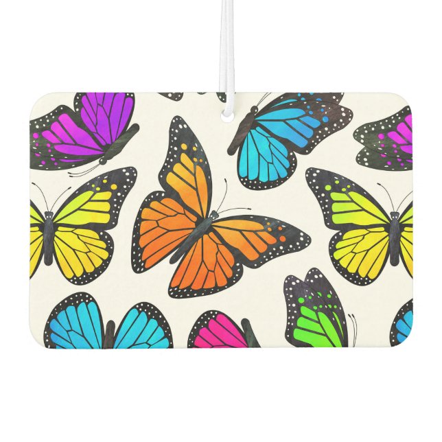 Rainbow Monarch Butterfly Pattern Air Freshener (Front)