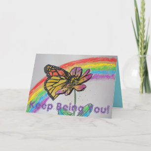 Rainbow Monarch Papillon Peinture Être vous Carte