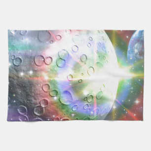 rainbow moon kitchen towel
