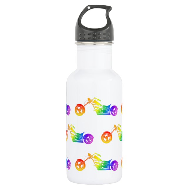 Rainbow Mortocycle 532 Ml Water Bottle (Front)