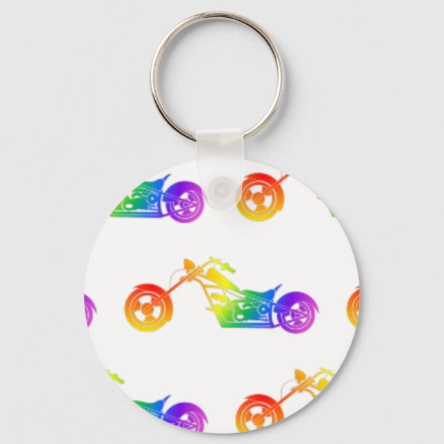 Rainbow Mortocycle Keychain (Front)