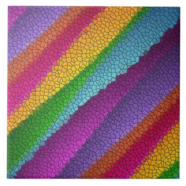 rainbow mosaic ceramic tile (Front)