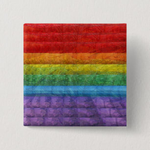 Rainbow Mosaic Gay Pride Flag 2 Inch Square Button