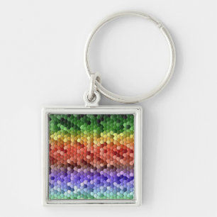 Rainbow Mosaic Pattern Keychain