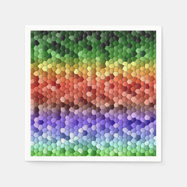 Rainbow Mosaic Pattern Napkin (Front)